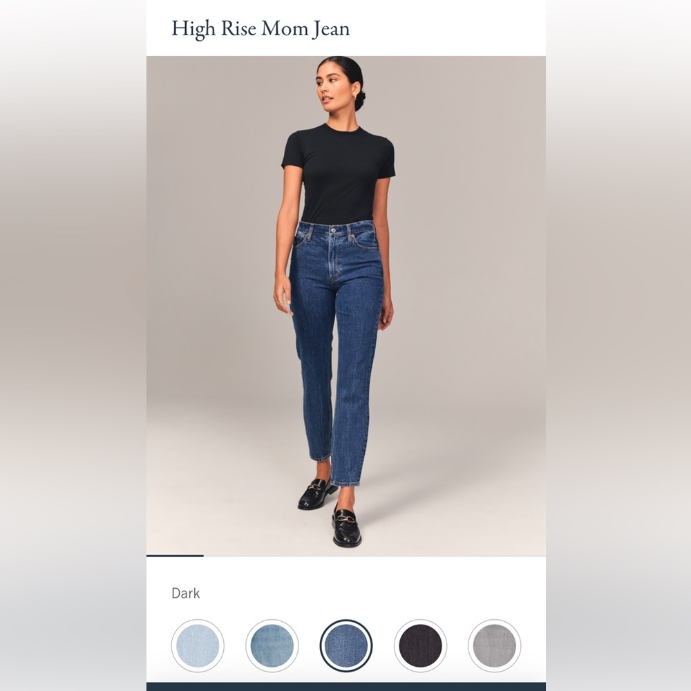 Abercrombie & Fitch High Rise Mom Jean- Dark